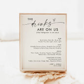 Minimalistische Hochzeit Open Bar Sign | Modernes Poster