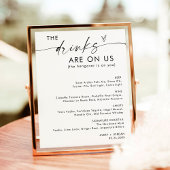 Minimalistische Hochzeit Open Bar Sign | Modernes Poster