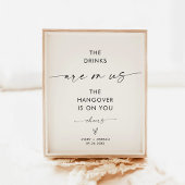 Minimalistische Hochzeit Open Bar Sign | Modernes Poster