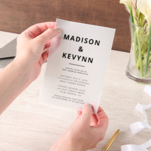 Minimalistische Hochzeit Pergament Einladungen