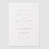 Minimalistische Hochzeit Pergament Einladungen (Vorderseite)