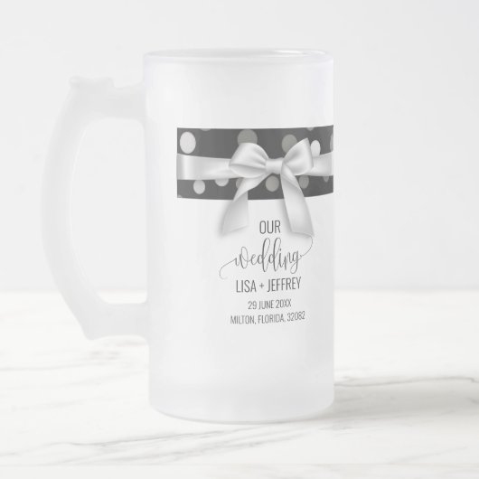Minimalistische Hochzeit Personalisierte Mattierte Mattglas Bierglas (Links)