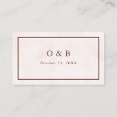 Minimalistische Hochzeit Platzkarte (Rückseite)