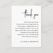 Minimalistische Hochzeit Platzkarte (Vorderseite)