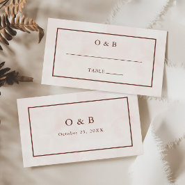 Minimalistische Hochzeit Platzkarte