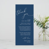 Minimalistische Hochzeit Platzsetting Danksagungsk Programm (Stehend Vorderseite)