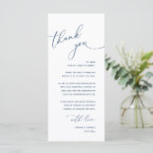 Minimalistische Hochzeit Platzsetting Danksagungsk Programm (Stehend Vorderseite)