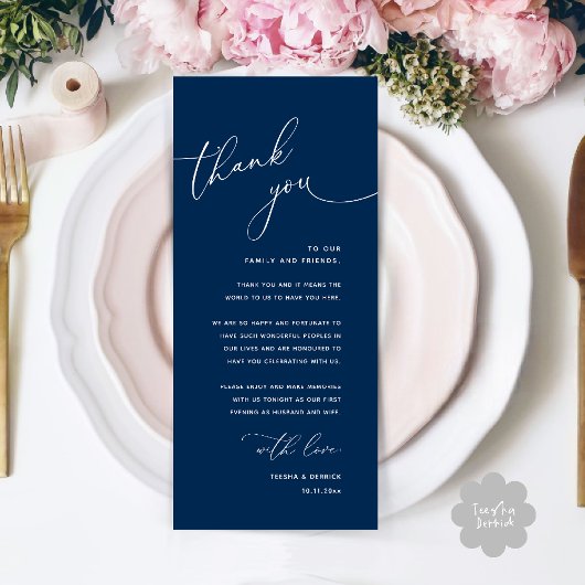 Minimalistische Hochzeit Platzsetting Danksagungsk Programm
