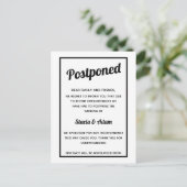 Minimalistische Hochzeit Postkarte verschoben (Stehend Vorderseite)