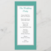 Minimalistische Hochzeit Programm (Rückseite)