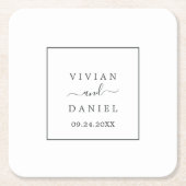 Minimalistische Hochzeit Rechteckiger Pappuntersetzer (Vorderseite)