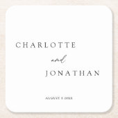 Minimalistische Hochzeit Rechteckiger Pappuntersetzer (Vorderseite)
