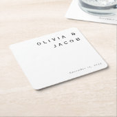 Minimalistische Hochzeit Rechteckiger Pappuntersetzer (angewinkelt)
