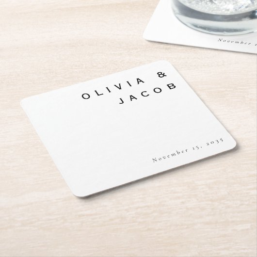 Minimalistische Hochzeit Rechteckiger Pappuntersetzer (angewinkelt)