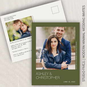 Minimalistische Hochzeit Rett-the-Date Foto Postka Postkarte
