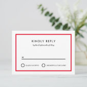 Minimalistische Hochzeit RSVP (Stehend Vorderseite)