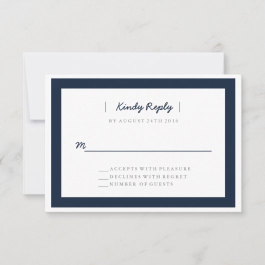 Minimalistische Hochzeit RSVP | ABWEICHUNGEN (Vorderseite)