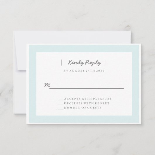 Minimalistische Hochzeit RSVP | ABWEICHUNGEN Karte (Vorderseite)