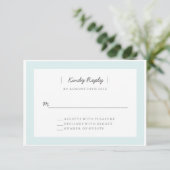 Minimalistische Hochzeit RSVP | ABWEICHUNGEN Karte (Stehend Vorderseite)