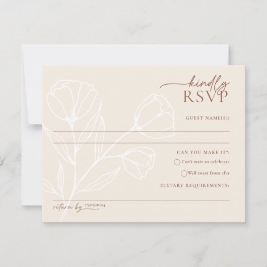 Minimalistische Hochzeit RSVP Card Postcard PEYTON (Vorderseite)