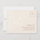 Minimalistische Hochzeit RSVP Card Postcard PEYTON Karte (Rückseite)