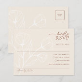 Minimalistische Hochzeit RSVP Card Postcard PEYTON Karte (Vorne/Hinten)