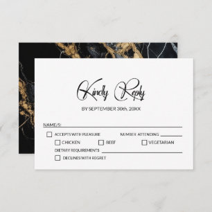 Minimalistische Hochzeit RSVP Karte