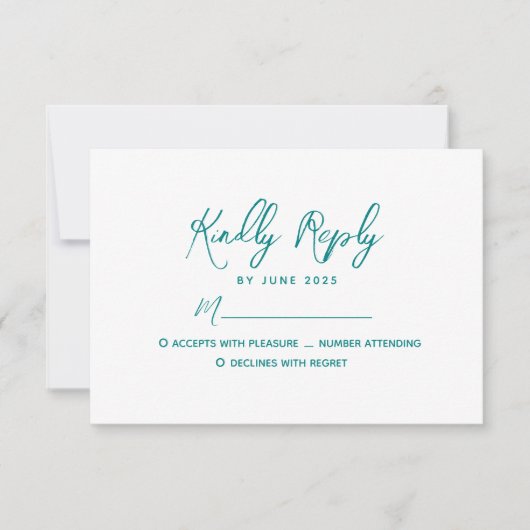 Minimalistische Hochzeit RSVP Karte (Vorderseite)