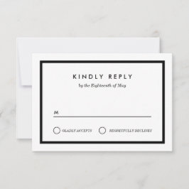 Minimalistische Hochzeit RSVP Karte