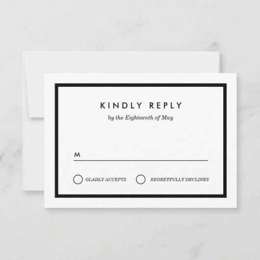 Minimalistische Hochzeit RSVP Karte (Vorderseite)