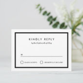 Minimalistische Hochzeit RSVP Karte (Stehend Vorderseite)