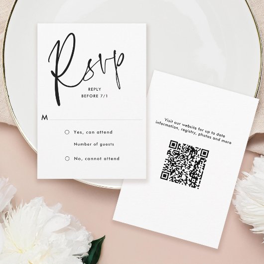 Minimalistische Hochzeit RSVP Karte