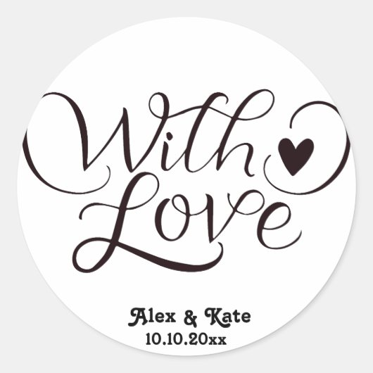 Minimalistische Hochzeit Runder Aufkleber (Vorderseite)