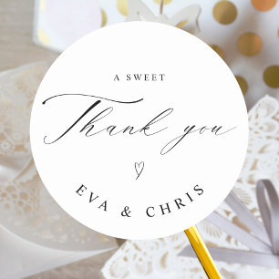 Minimalistische Hochzeit Runder Aufkleber