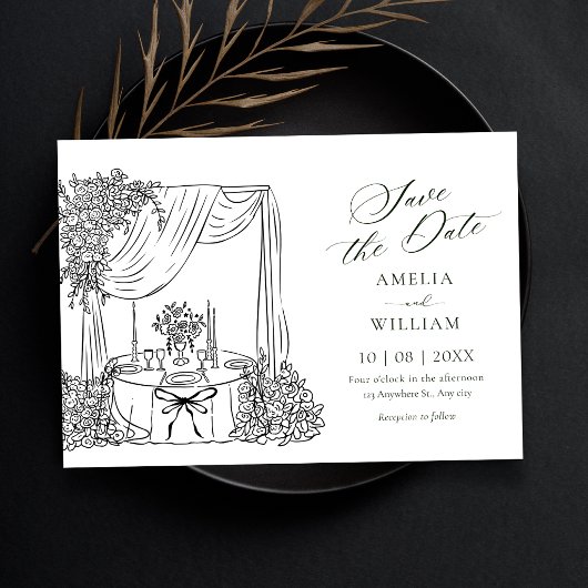 Minimalistische Hochzeit Save The Date