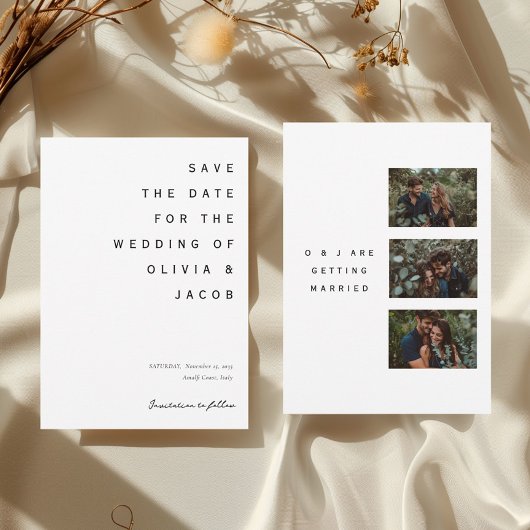 Minimalistische Hochzeit Save The Date