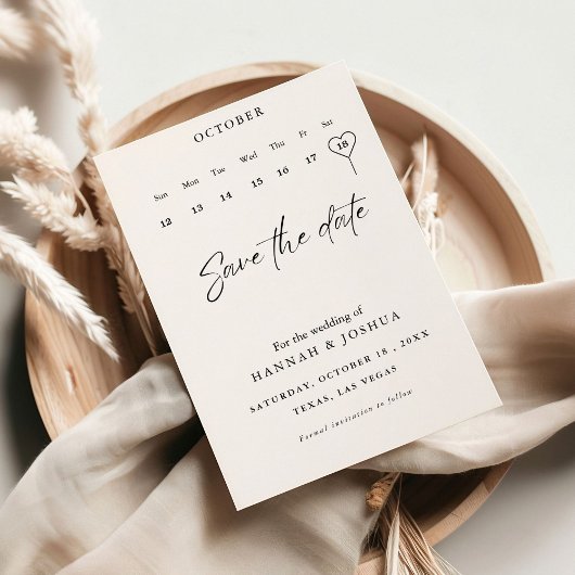 Minimalistische Hochzeit Save The Date