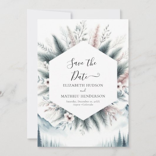Minimalistische Hochzeit Save The Date (Vorderseite)