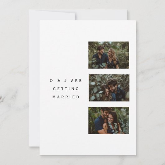 Minimalistische Hochzeit Save The Date (Rückseite)