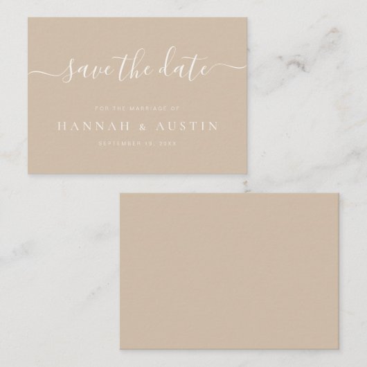 Minimalistische Hochzeit Save the Date Mitteilungskarte (Vorne/Hinten)