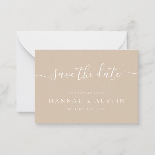 Minimalistische Hochzeit Save the Date Mitteilungskarte (Vorderseite)