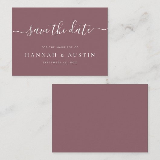 Minimalistische Hochzeit Save the Date Mitteilungskarte (Vorne/Hinten)