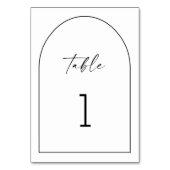 Minimalistische Hochzeit | Schwarz-Weiß-Arsch Tischnummer (Vorderseite)