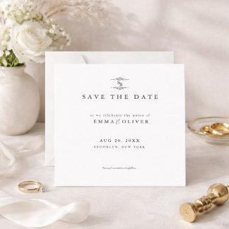Minimalistische Hochzeit schwarz & weiß Save the D Date