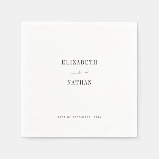 Minimalistische Hochzeit Serviette (Vorderseite)