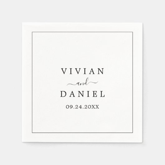 Minimalistische Hochzeit Serviette (Vorderseite)