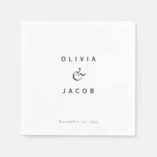 Minimalistische Hochzeit Serviette (Vorderseite)