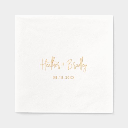 Minimalistische Hochzeit Servietten Mit Folie (Vorderseite)