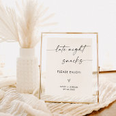 Minimalistische Hochzeit Späte Night Snacks Zeiche Poster