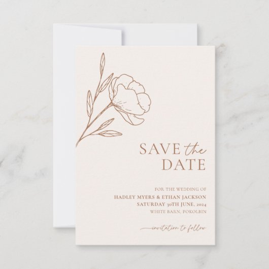 Minimalistische Hochzeit Speichern Sie das Datum b Save The Date (Vorderseite)